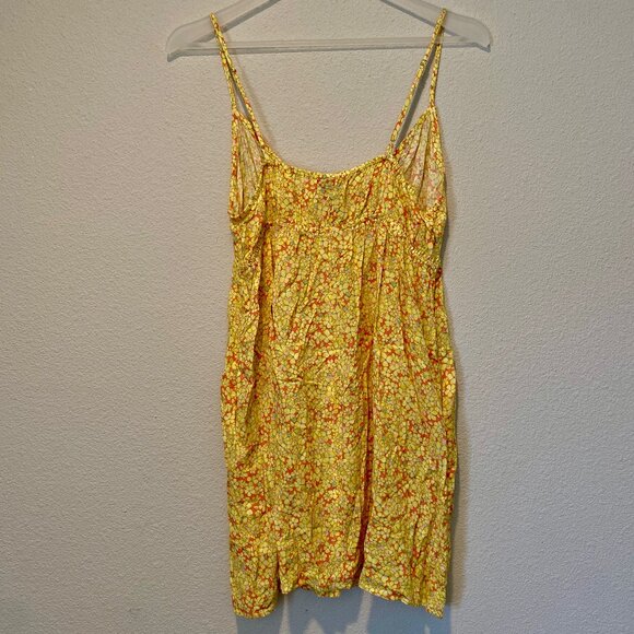 Wild Fable Yellow Ditzy Floral‎ Babydoll Mini Sundress with Pockets - Picture 2 of 5